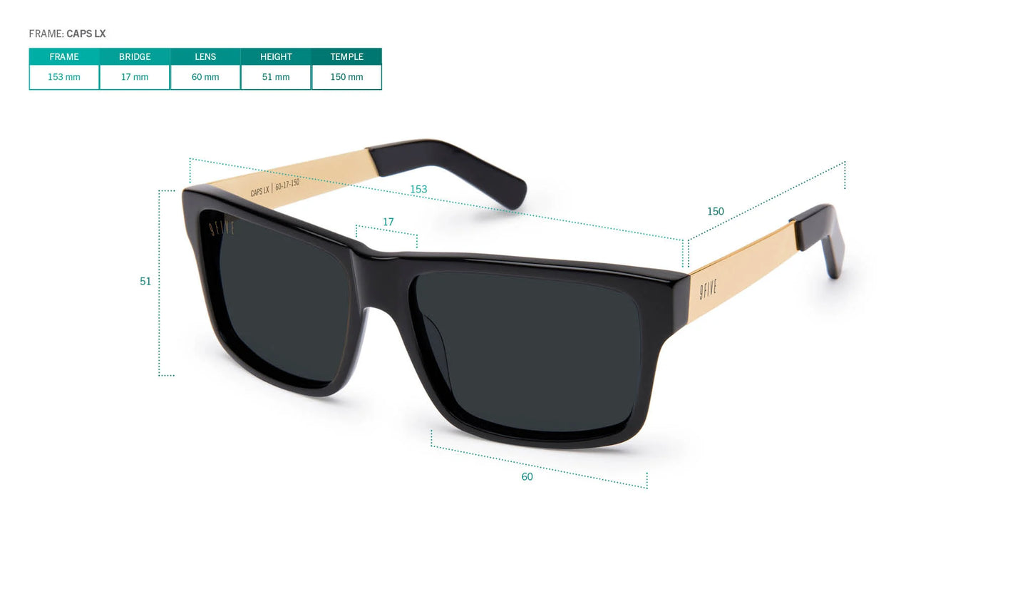9FIVE Caps LX Black & Gold - Gradient Sunglasses
