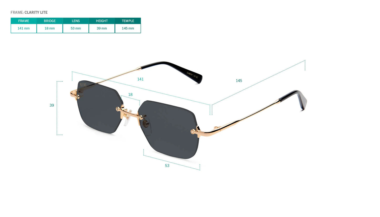 9FIVE Clarity Lite Gold Clear Lens Glasses