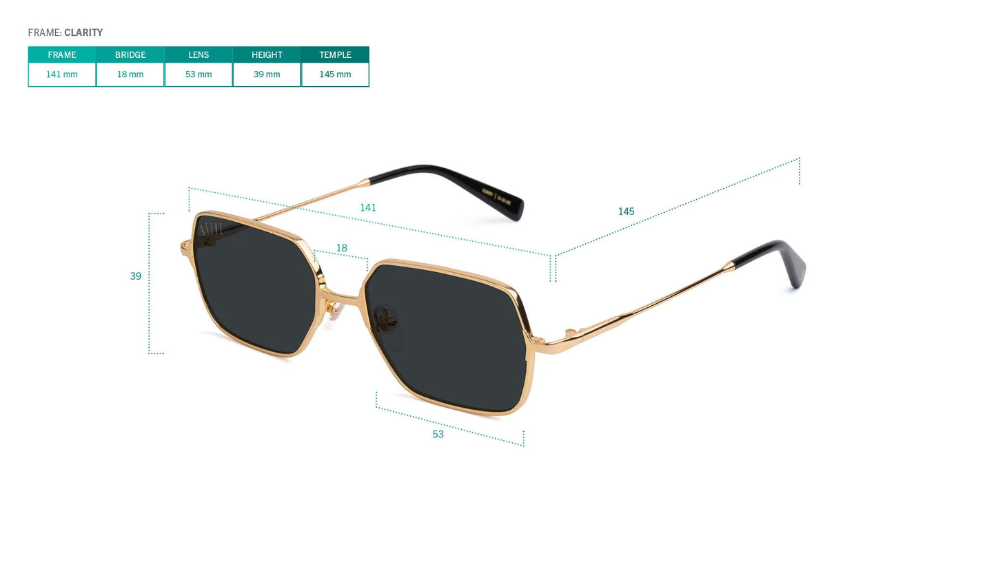 9FIVE Clarity Fullrim Gold Sunglasses