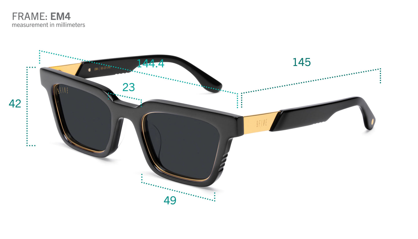 9FIVE EM4 Black & Gold - Gradient Sunglasses