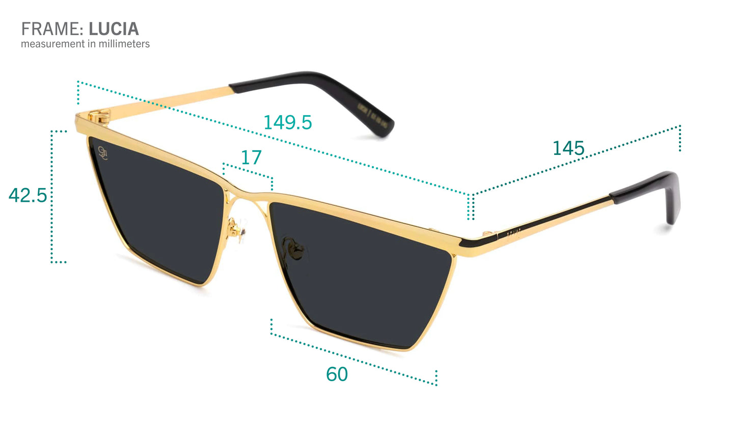 9FIVE Lucia Black & Gold - Gradient Sunglasses