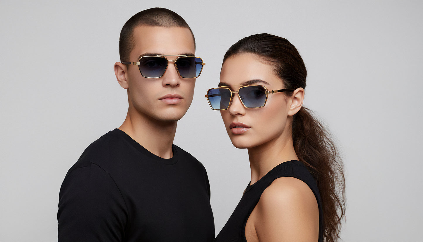 9FIVE Reigns Black & Gold - Blue Photochromic Lens