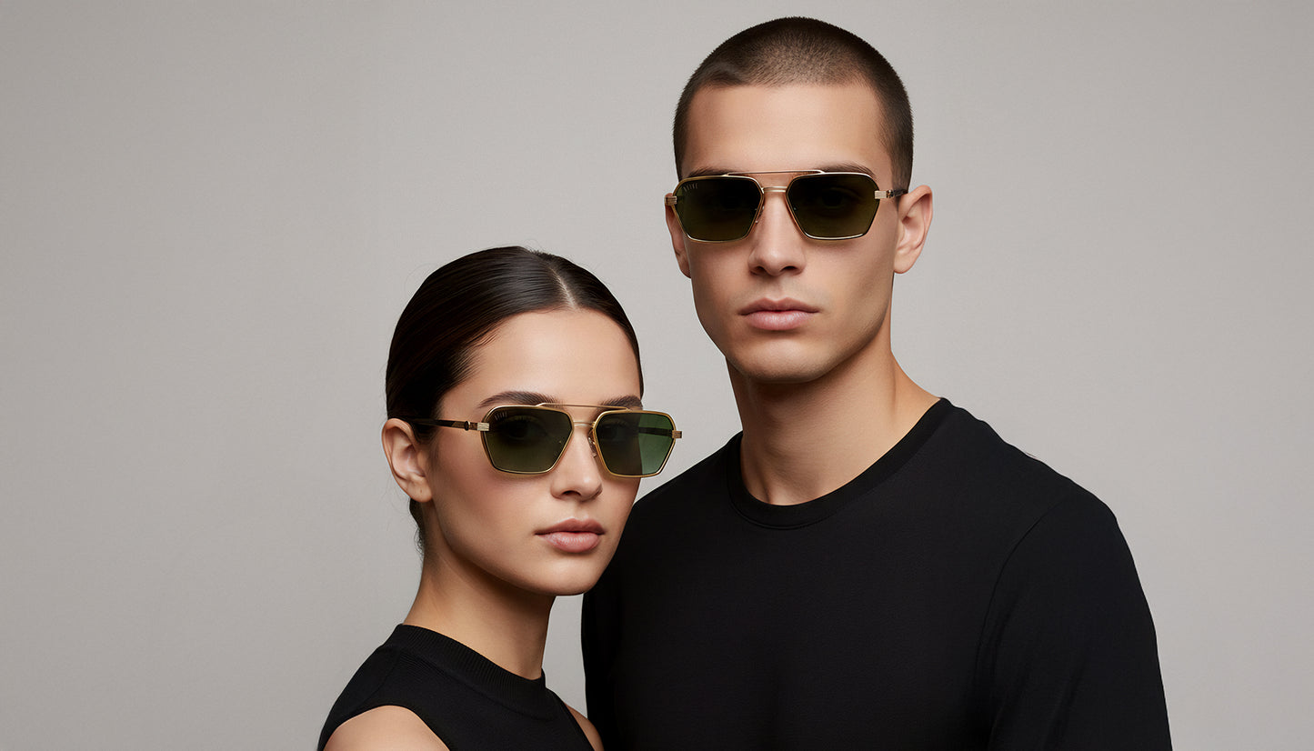 9FIVE Reigns Black & Gold - Jade/Green Photochromic Lens