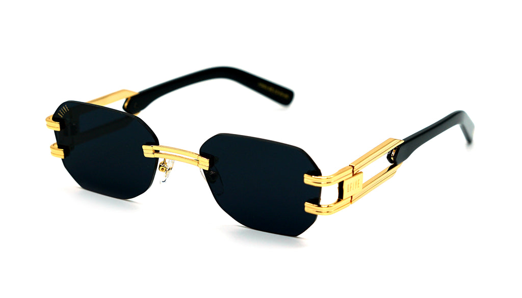 9FIVE Royals Lite Black &amp; Gold Sunglasses
