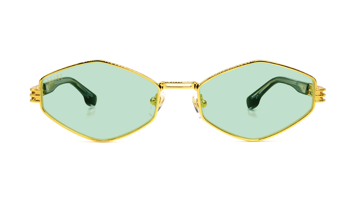 9FIVE Iris Rhombus Black & Gold - Jade/Green Lens