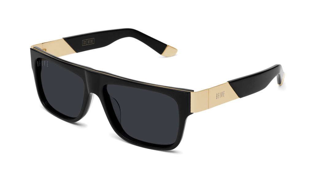 9FIVE 22 Black & 24k Gold Sunglasses
