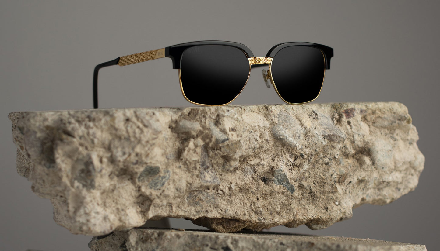 9FIVE Estate Black & 24k Gold Sunglasses
