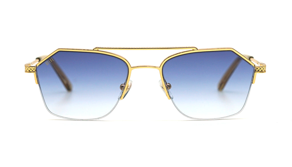 Special edition: 9FIVE Quarter Black & Gold - Blue Gradient Sunglasses