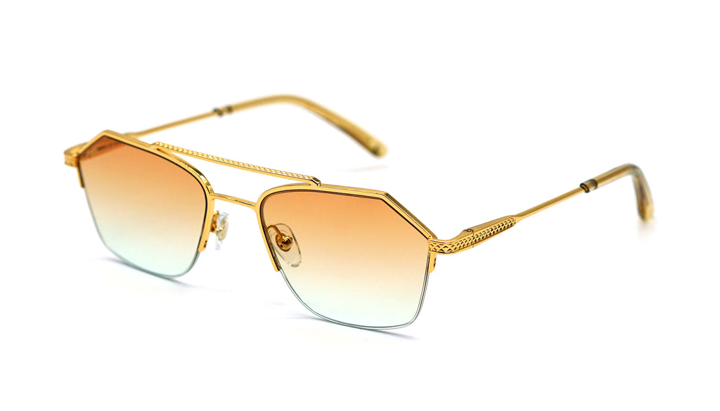 Special edition: 9FIVE Quarter Black & Gold - Orange Bicolor Blue Sunglasses