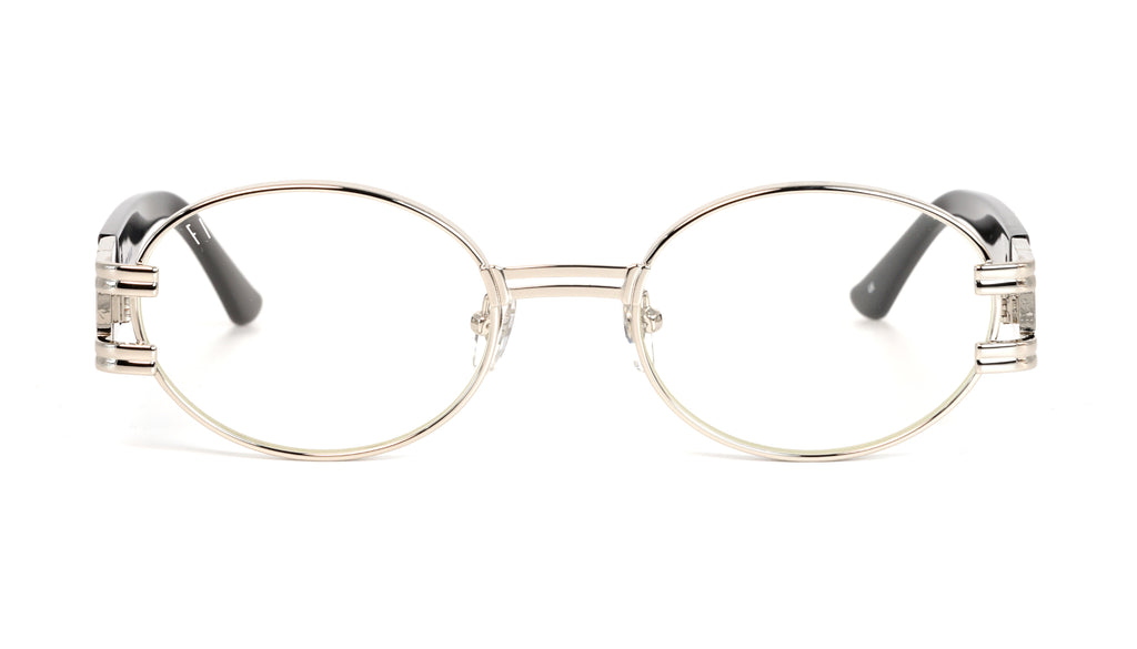 9FIVE St. James Black & Platinum Clear Lens Glasses