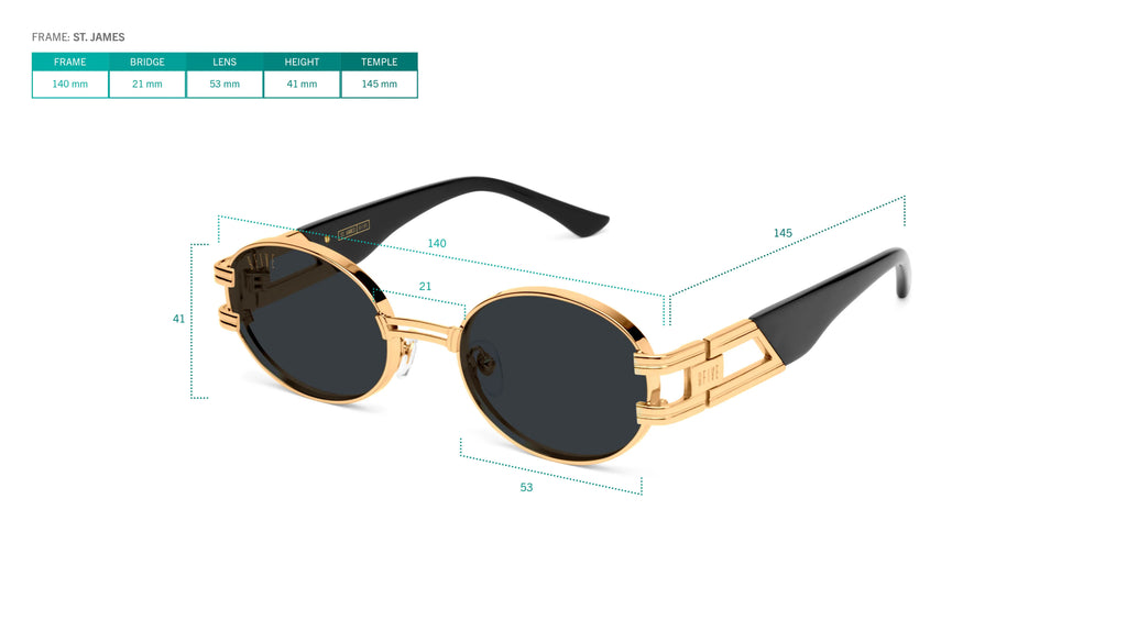 OUT OF SERIES: 9FIVE St. James Black & Gold - Flash Diamond Sunglasses