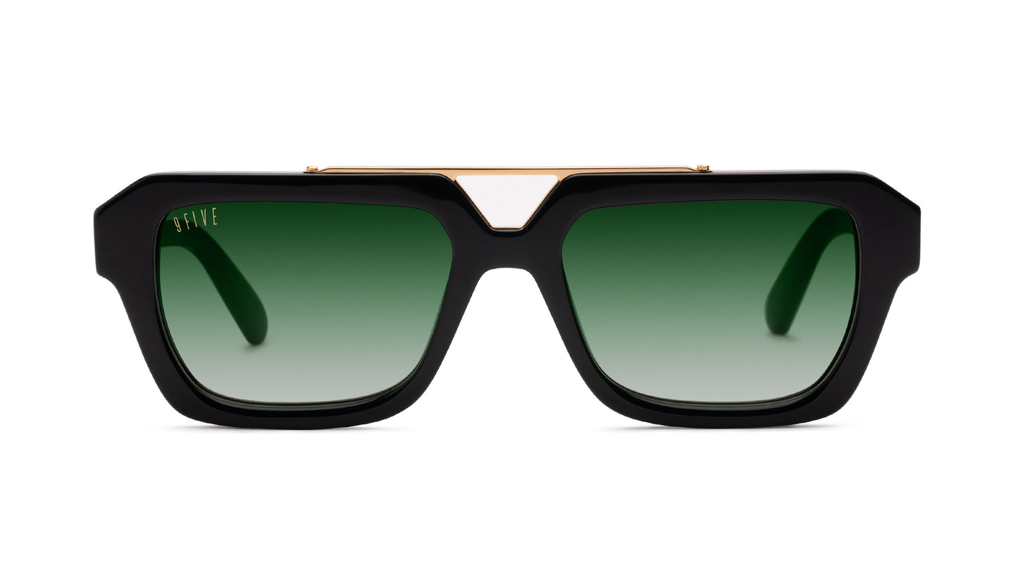 9FIVE Valley - Black & Gold - Green Gradient Lens