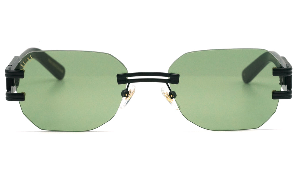 9FIVE Royals Lite <STRONG>XL</STRONG> Matte Blackout - Olive Gradient Sunglasses