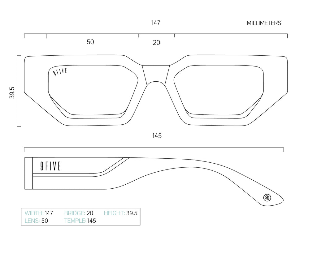 9FIVE Vincent Black & Gold - Clear Lens Glasses