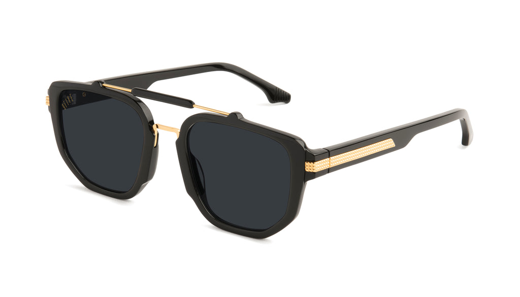 9FIVE Lawrence Black & Gold Sunglasses