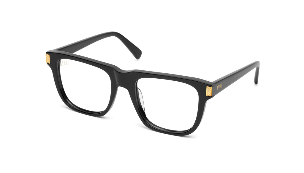 9FIVE Ocean Black & Gold Clear Lens Glasses