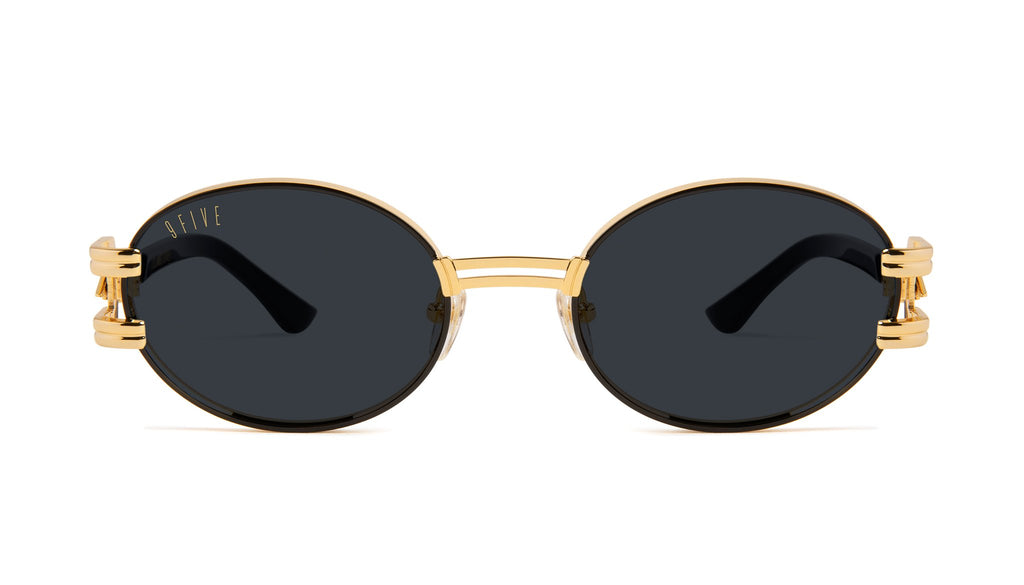 9FIVE St. James Bolt Black & 24k Gold Sunglasses