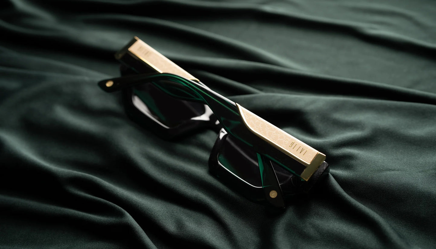 9FIVE Vincent Tundra Green - Sepia Gradient Sunglasses -Limited