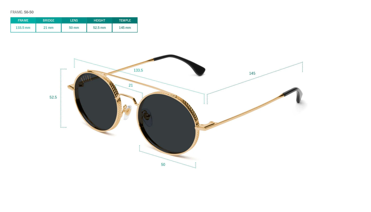 9FIVE 50-50 Gold XL Clear Lens Glasses