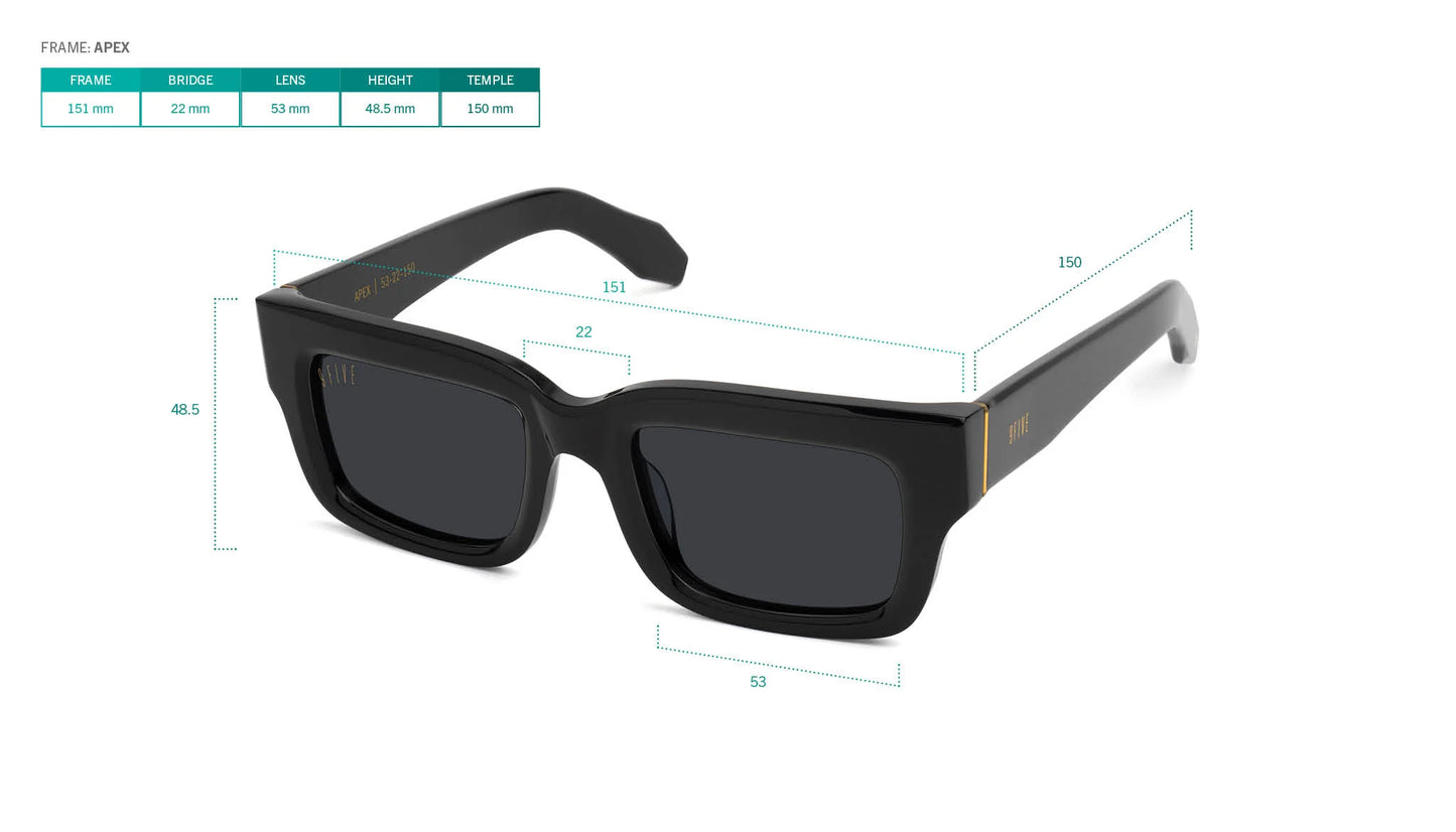 9FIVE Apex Black & Gold - Gradient Sunglasses