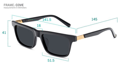 9FIVE Cove Black & Gold - Gradient Sunglasses