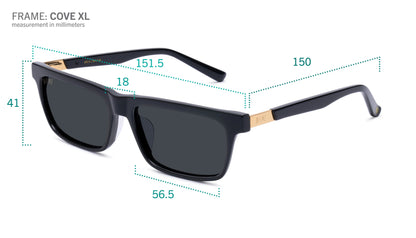 9FIVE Cove XL Black & Gold - Gradient Sunglasses