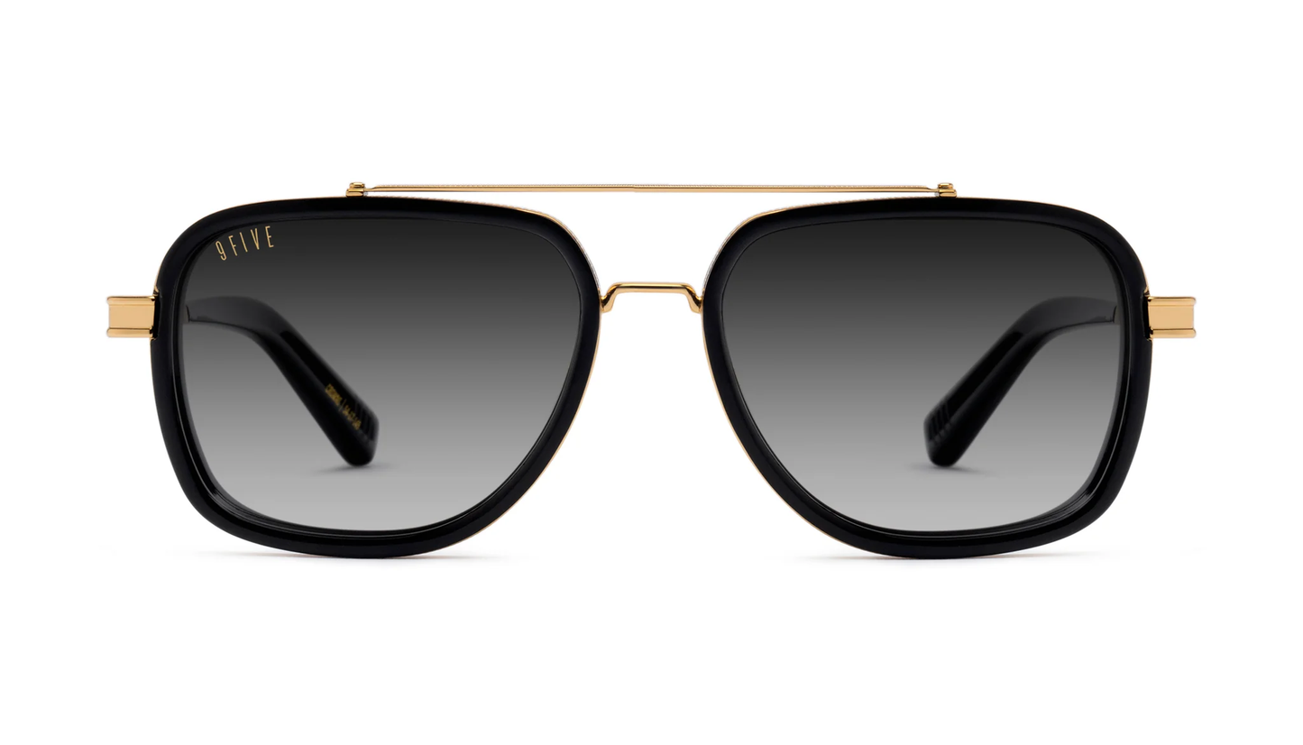 9FIVE Crowns Black & Gold - Black Gradient Sunglasses
