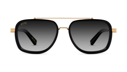 9FIVE Crowns Black & Gold - Black Gradient Sunglasses