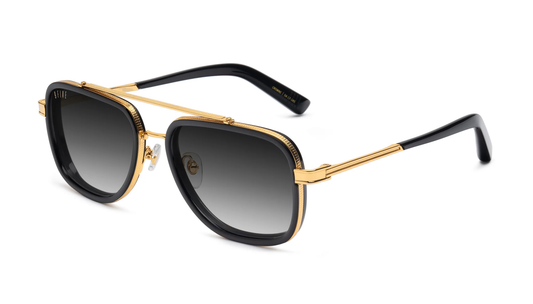 9FIVE Crowns Black &amp; Gold - Black Gradient Sunglasses