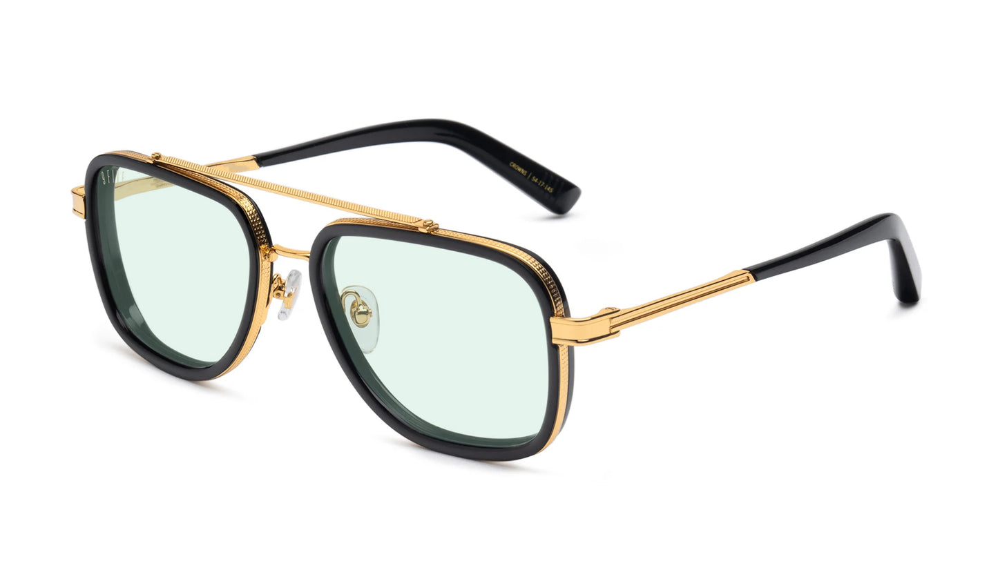 9FIVE Crowns Black & Gold - Jade/Green Photochromic Lens