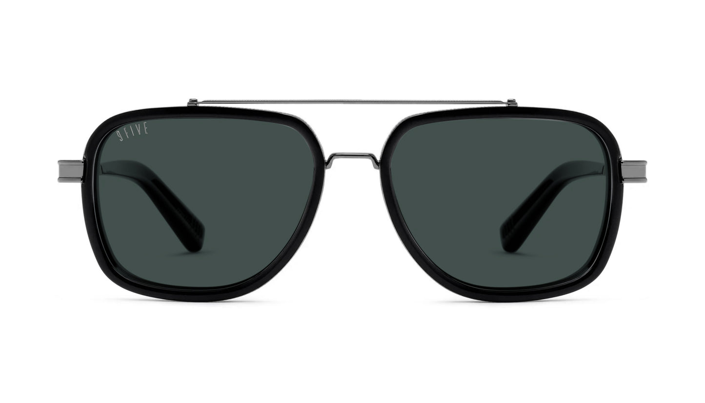 9FIVE Crowns Gun metal - Dark Olive Sunglasses