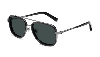 9FIVE Crowns Gun metal - Dark Olive Sunglasses