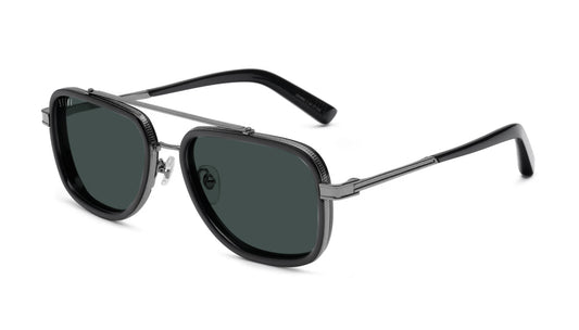 9FIVE Crowns Gun metal - Dark Olive Sunglasses