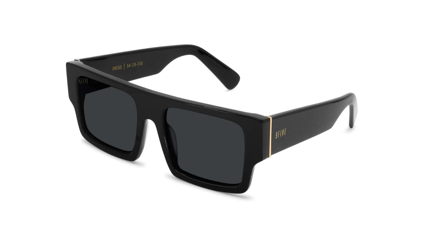 9FIVE Diego Black &amp; Gold Sunglasses