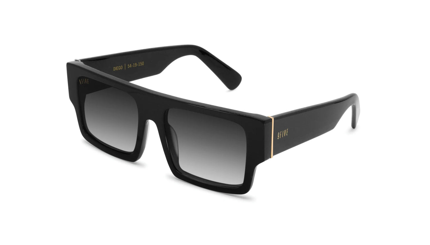 9FIVE Diego Black &amp; Gold - Gradient Sunglasses