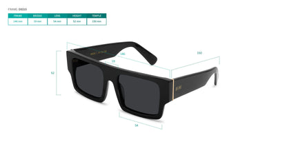 9FIVE Diego Black &amp; Gold - Gradient Sunglasses