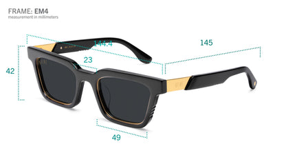 9FIVE EM4 Black &amp; Gold - Gradient Sunglasses