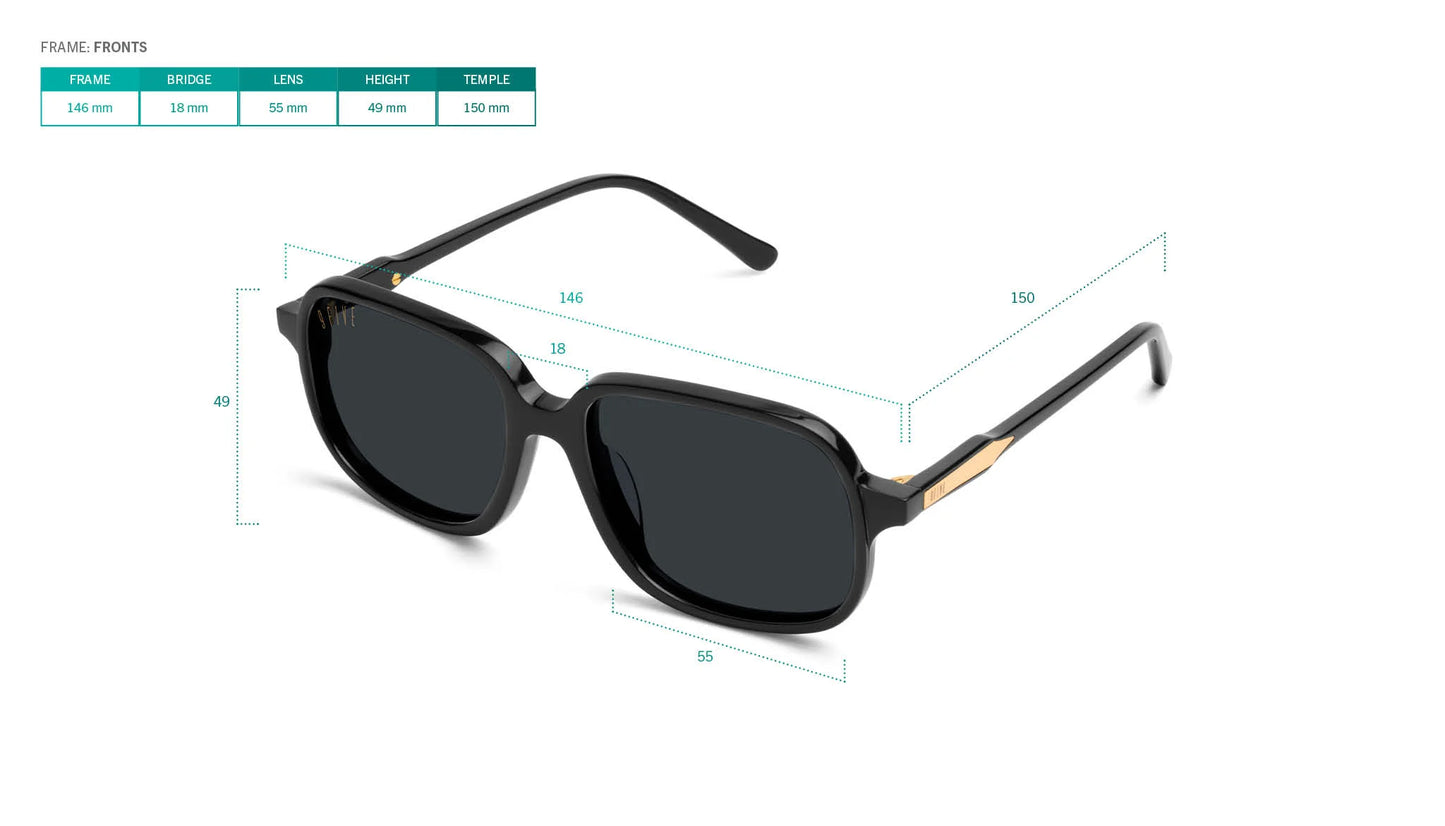 9FIVE Fronts Black & Gold - Gradient Sunglasses