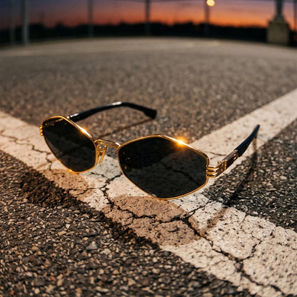 9FIVE Iris Rhombus Black &amp; Gold - Sunglasses