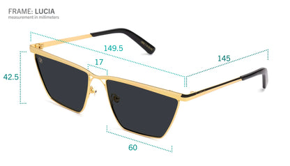 9FIVE Lucia Black &amp; Gold - Gradient Sunglasses