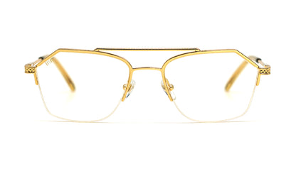 9FIVE Quarter AC Black &amp; Gold Clear Lens Glasses 