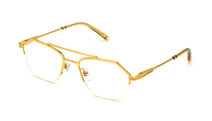 9FIVE Quarter AC Black &amp; Gold Clear Lens Glasses 