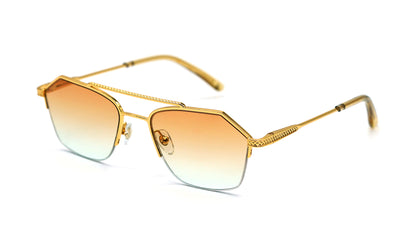 EU Exclusive: 9FIVE Quarter Black &amp; Gold – Orange/Blue Gradient Sunglasses