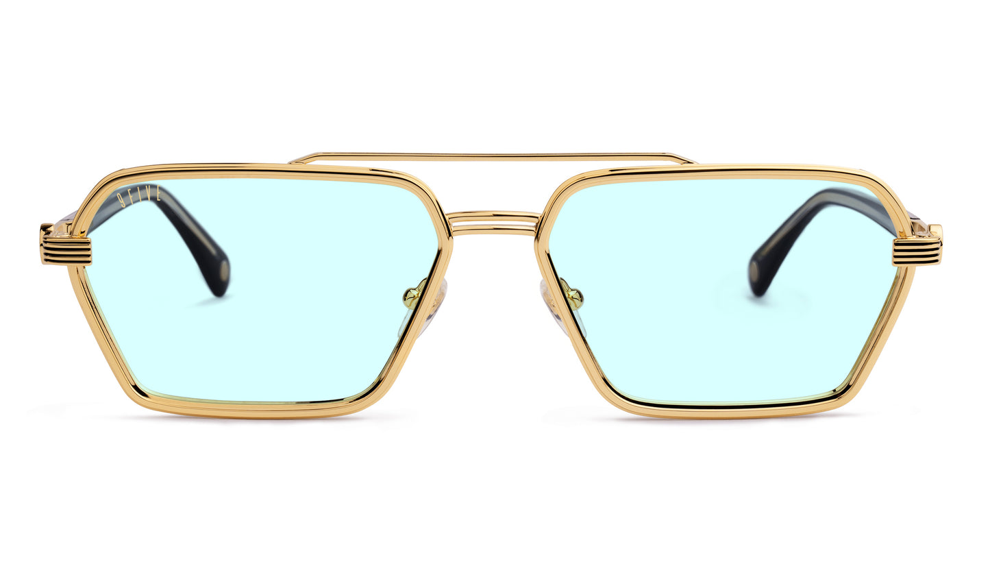 9FIVE Reigns XL Black & Gold - Blue Photochromic Lens