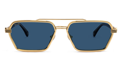 9FIVE Reigns XL Black & Gold - Blue Photochromic Lens