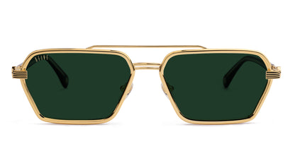 9FIVE Reigns XL Black & Gold - Jade/Green Photochromic Lens