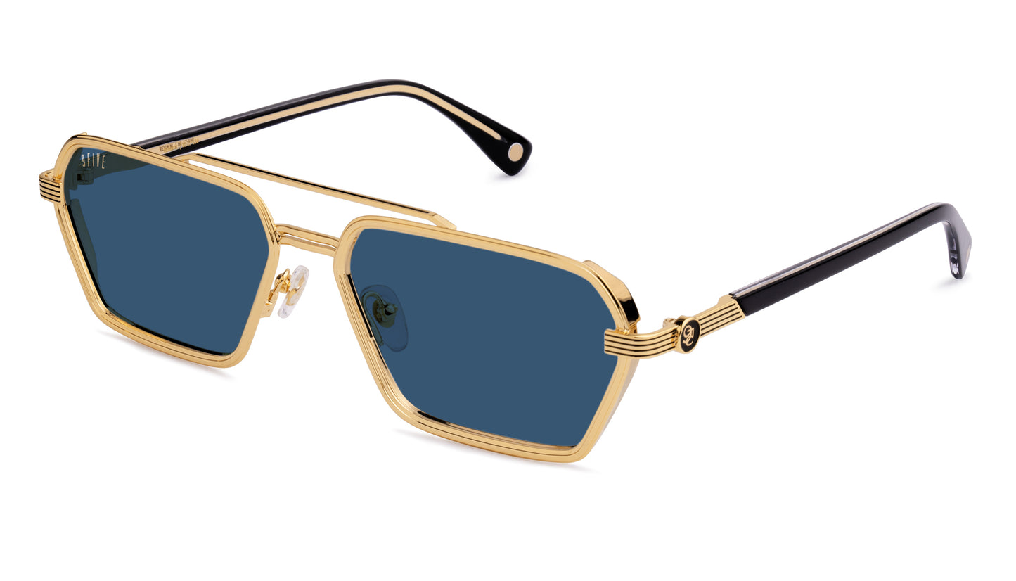 9FIVE Reigns XL Black & Gold - Blue Photochromic Lens