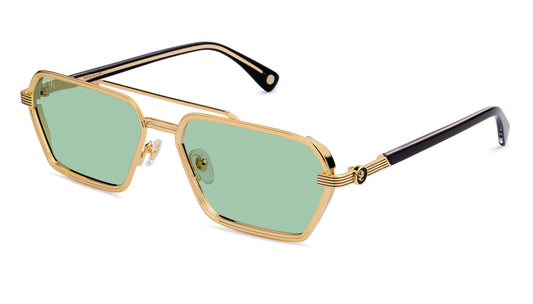 9FIVE Reigns XL Black & Gold - Jade/Green Photochromic Lens