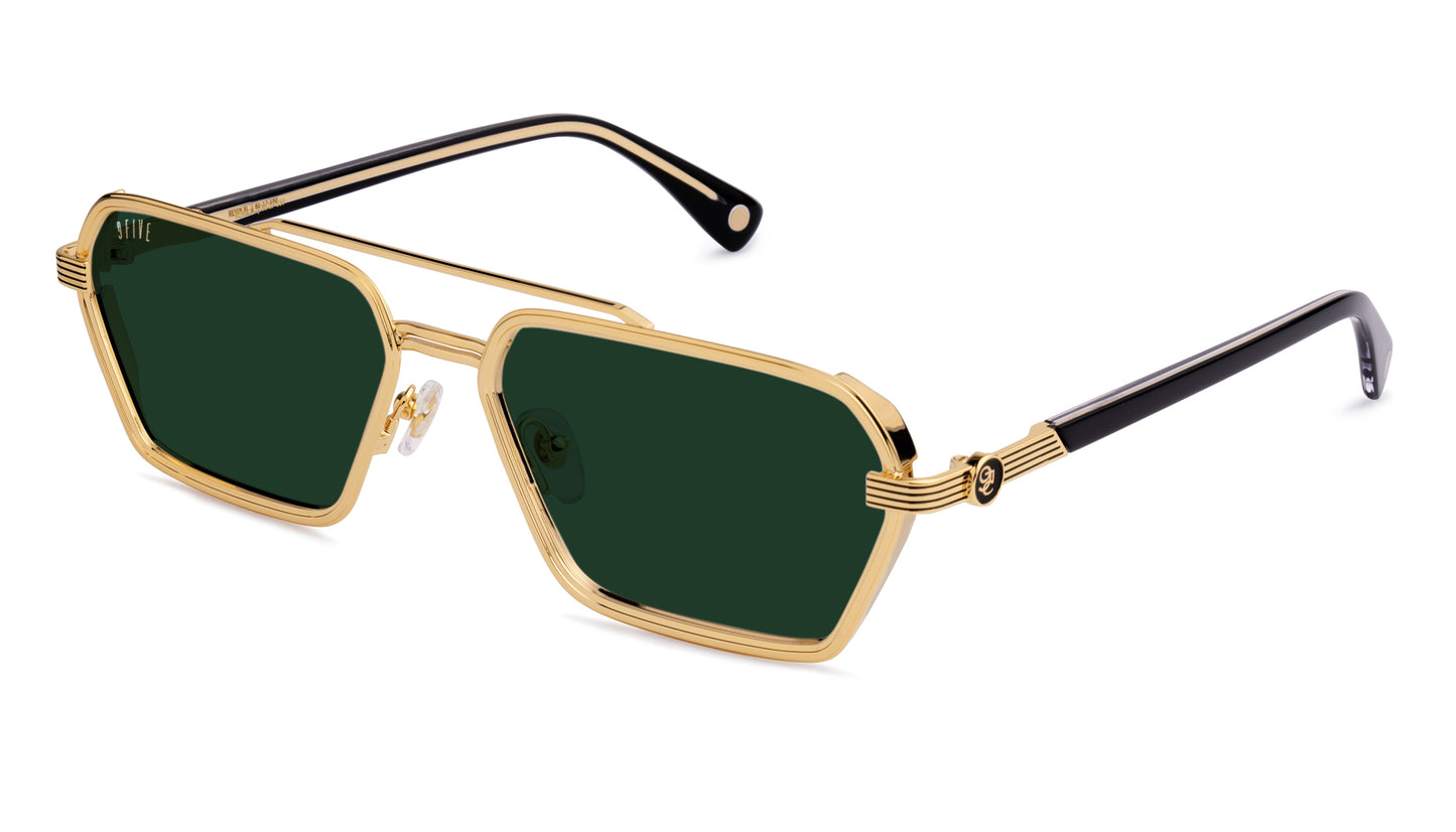 9FIVE Reigns XL Black & Gold - Jade/Green Photochromic Lens