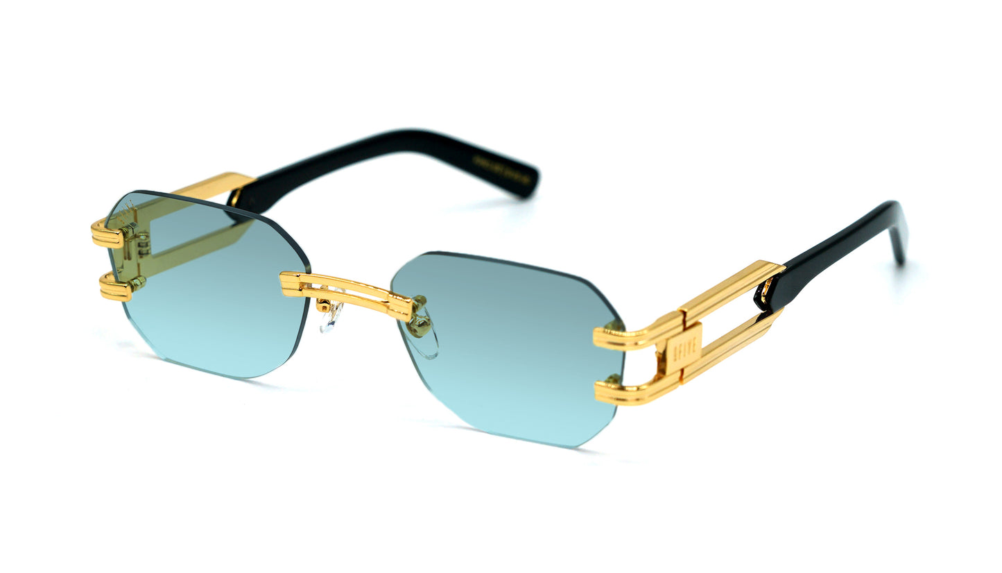 9FIVE Royals Lite Black & Gold – Teal gradient lens